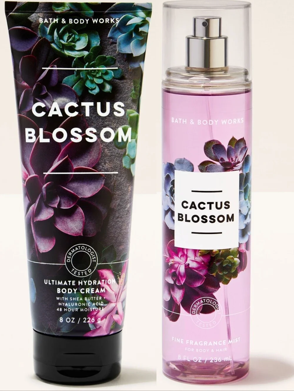 Bath & Body Works Cactus Blossom Hydrating Body Cream & Fragrance Mist Set NEW